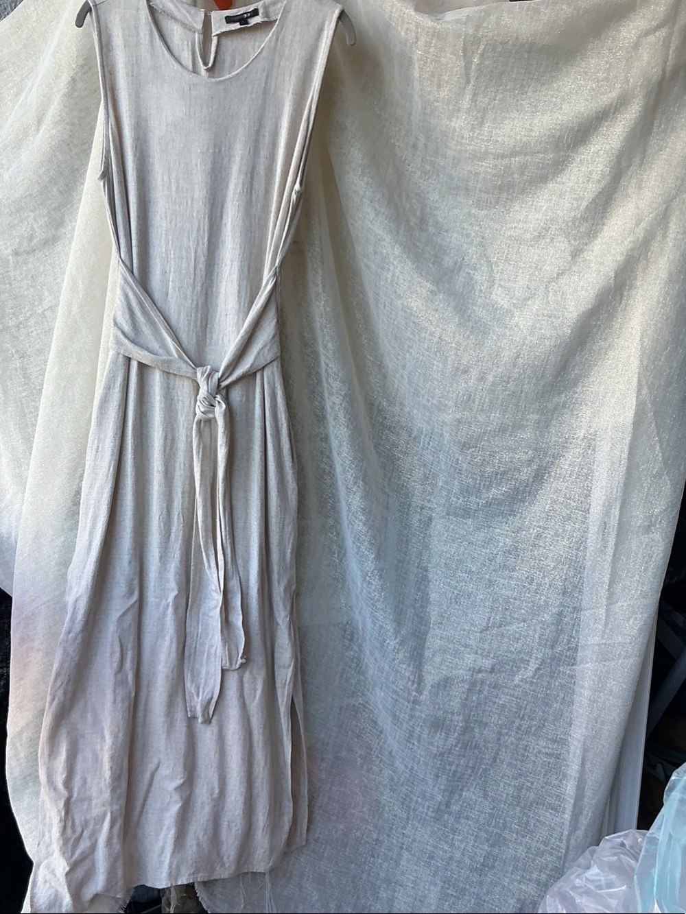 Papermoon Sleeveless Maxi Dress in Light Beige